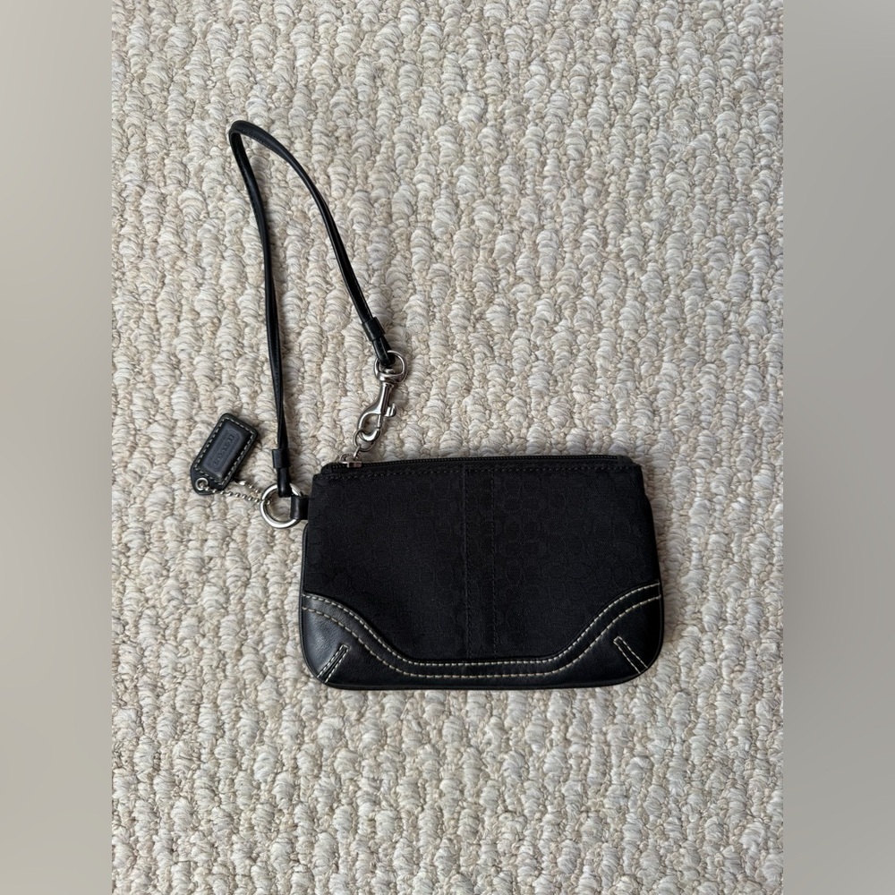 Coach Black Signature Wristlet